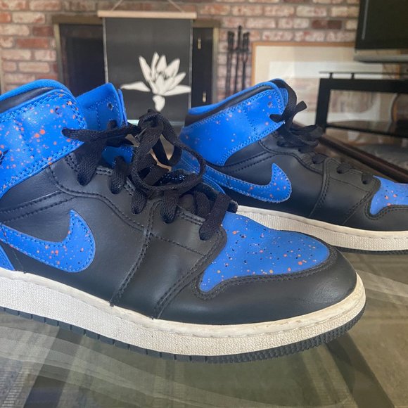 2018 Air Jordan 1 Mid 'Royal Splatter' - Picture 3 of 7